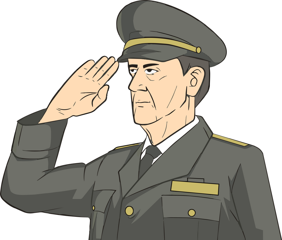 Soldier Veteran Saluting Character